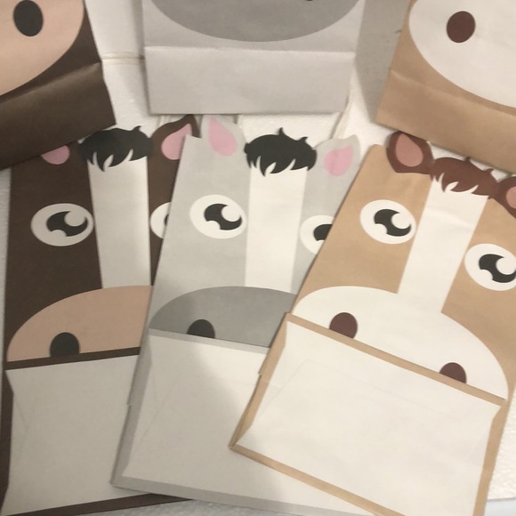 Animal Face Gift Bags bundle of 6 - Picture 3 of 3